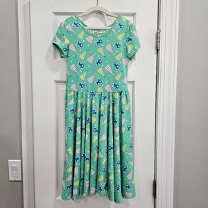 🎉 Dot Dot Smile Blue/Green Birthday Party Dress sz 8/10